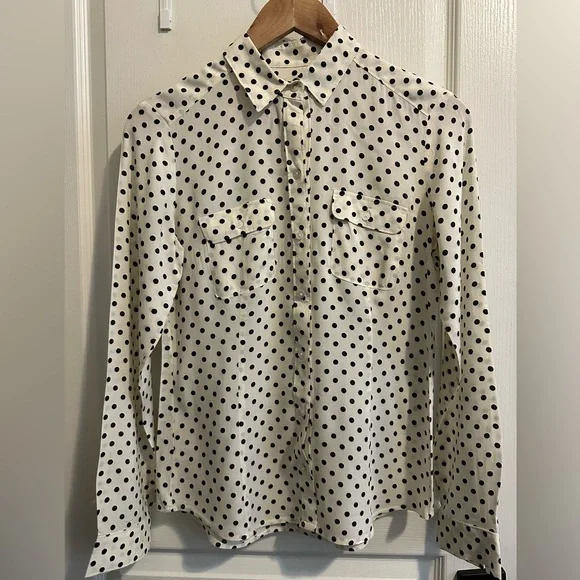 LOFT Polka Dot Shirt - Black and White - Picture 1 of 6